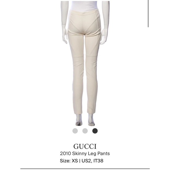 Gucci 2010 Skinny Leg Pants Beige 38 uS2 XS Mid Rise GUC1013089 - Picture 3 of 13